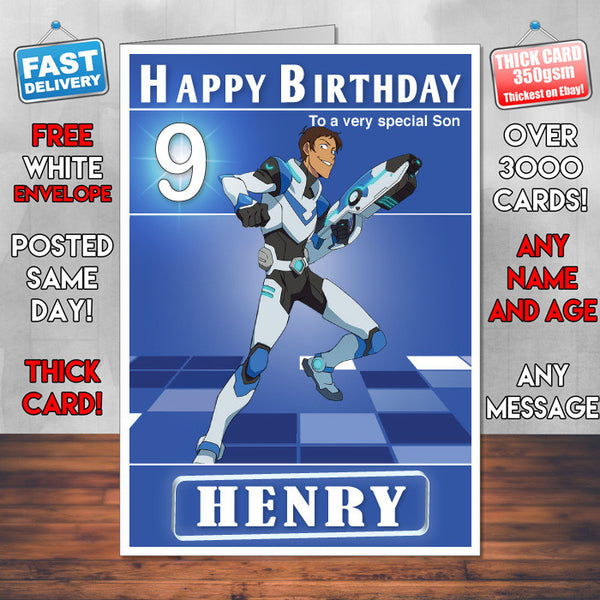 Voltron 4 Lance Style Theme Personalised Kidshows Birthday Card (SA)