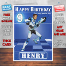 Voltron 4 Lance Style Theme Personalised Kidshows Birthday Card (SA)