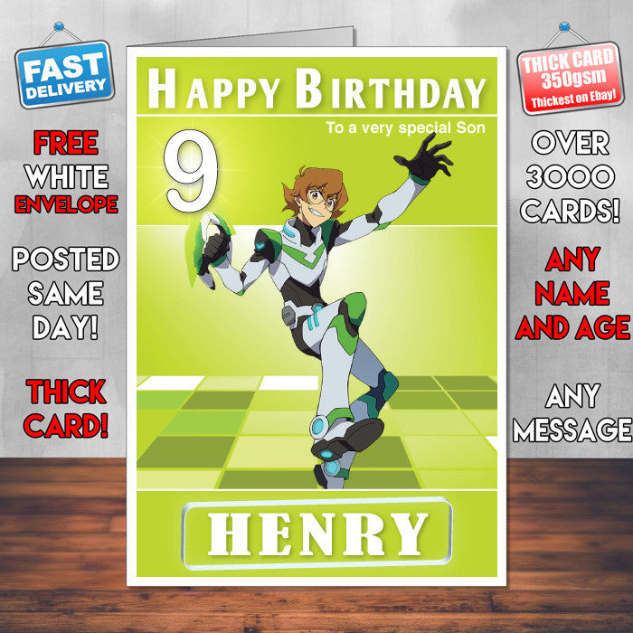 Voltron 6 Pidge Style Theme Personalised Kidshows Birthday Card (SA)