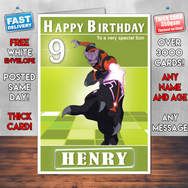 Voltron 9 Sendak Style Theme Personalised Kidshows Birthday Card (SA)