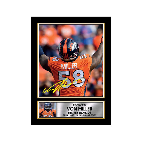 Von Miller American Football Printed Signature Print