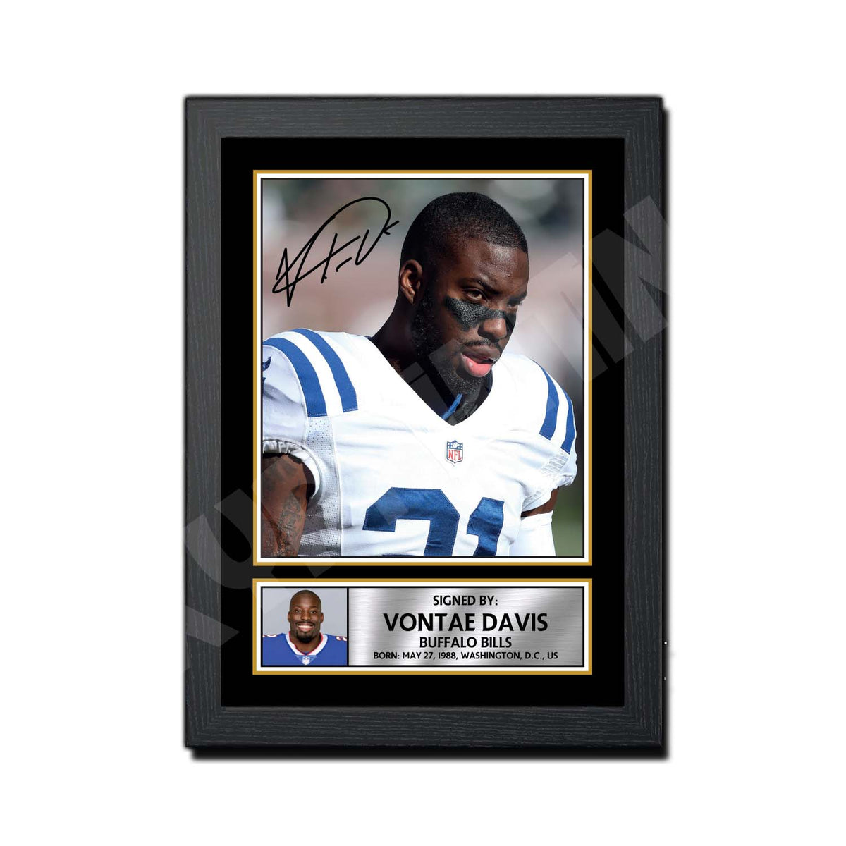 Vontae Davis Indianapolis Colts, Miami Dolphins, Signed, Autographed, NFL Football , a COA with the Proof Photo of Vontae Signing Will Be Inlcuded