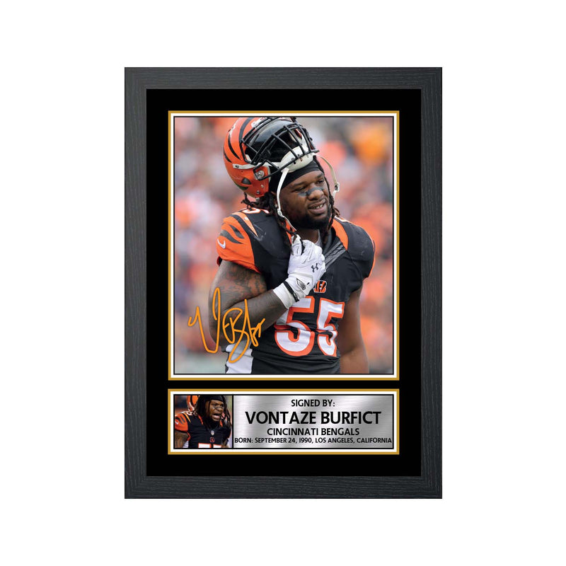 Vontaze Burfict Limited Edition Football Signed Print - American Footballer