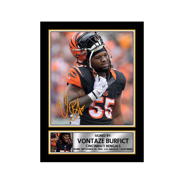 Vontaze Burfict American Football Printed Signature Print