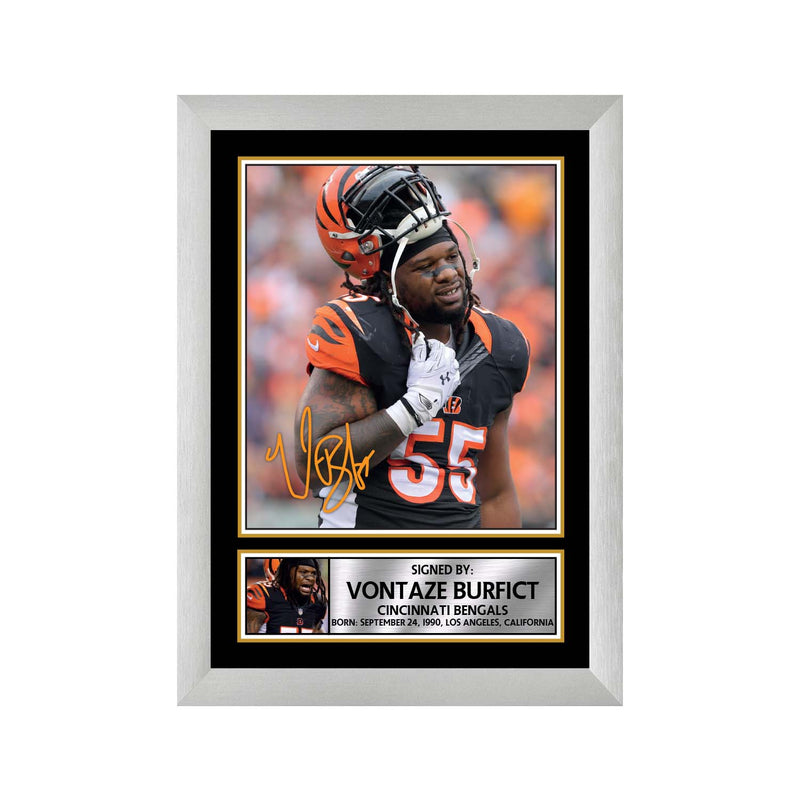 Vontaze Burfict Limited Edition Football Signed Print - American Footballer