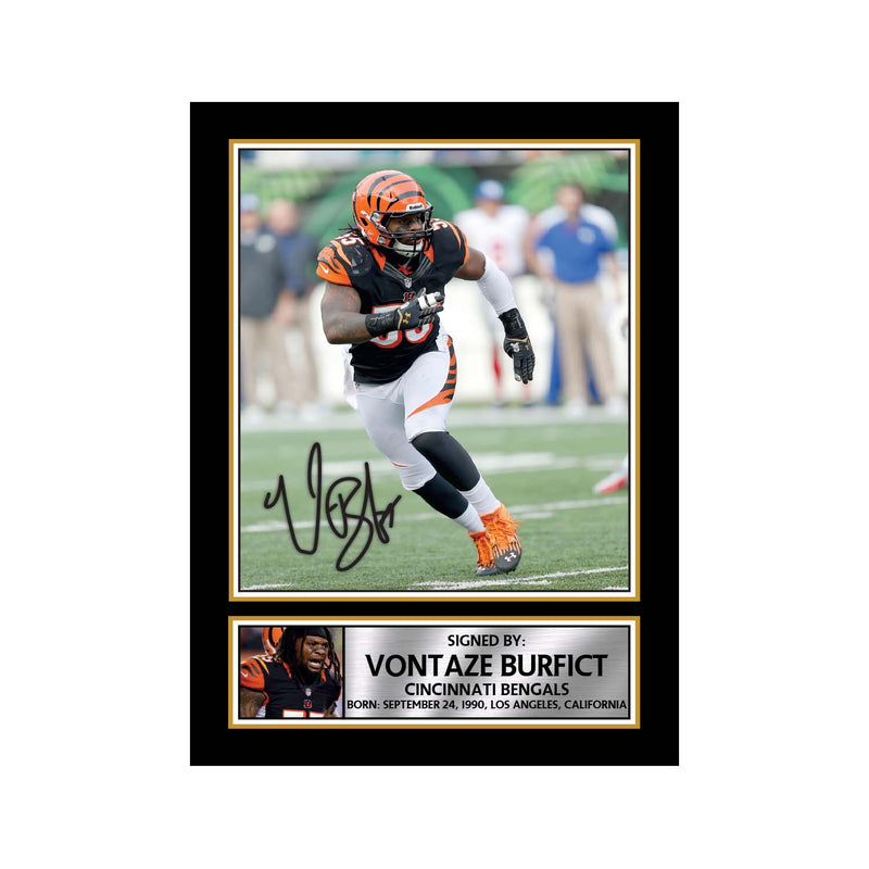 Vontaze Burfict 2 Limited Edition Football Signed Print - American Footballer