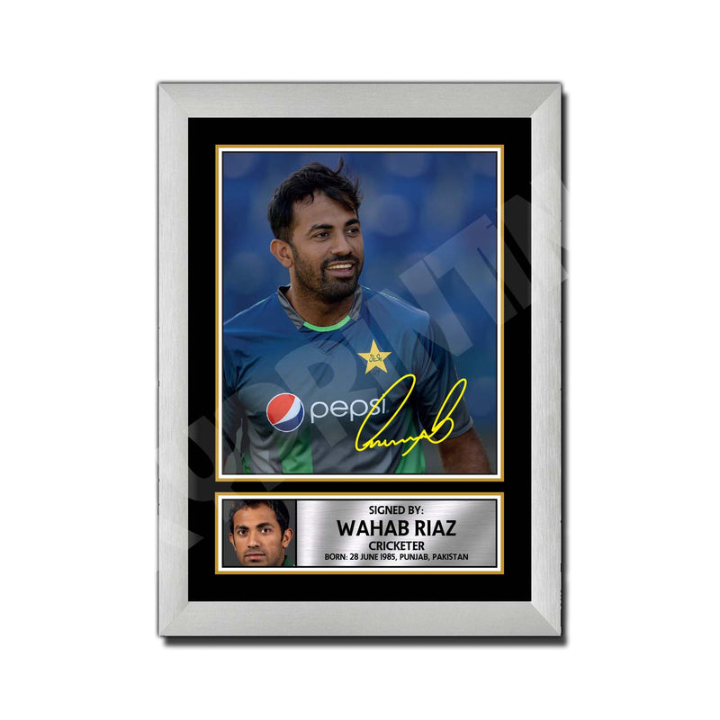 WAHAB RIAZ Limited Edition Cricketer Signed Print - Cricket Player