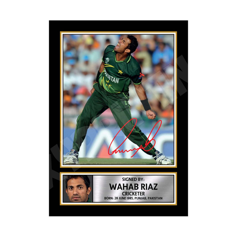 WAHAB RIAZ 2 Limited Edition Cricketer Signed Print - Cricket Player
