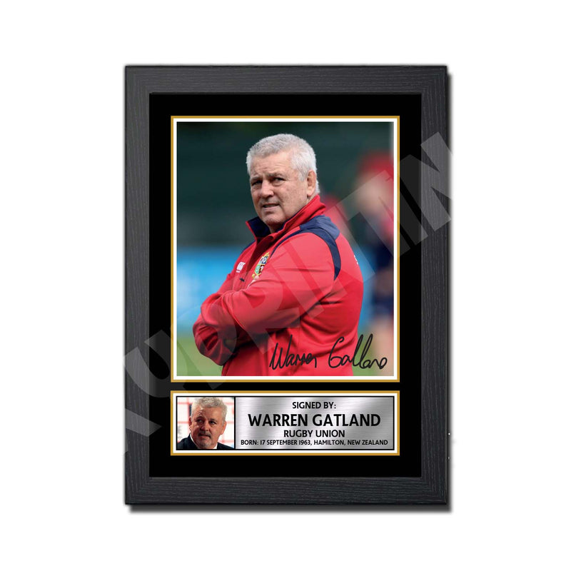 WARREN GATLAND 1 Limited Edition Rugby Player Signed Print - Rugby