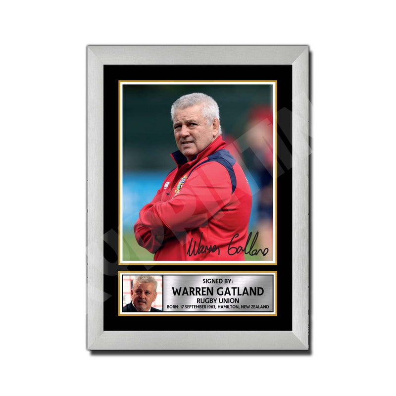 WARREN GATLAND 1 Limited Edition Rugby Player Signed Print - Rugby