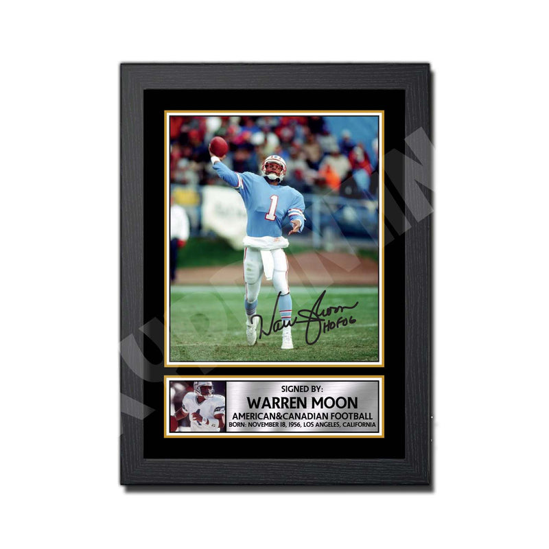WARREN MOON 2 Limited Edition Football Signed Print - American Footballer