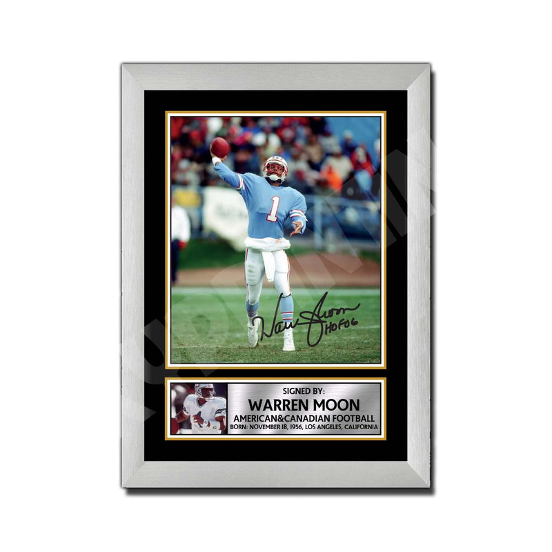WARREN MOON 2 Limited Edition Football Signed Print - American Footballer