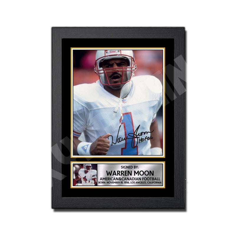 WARREN MOON (1) Limited Edition Football Signed Print - American Footballer