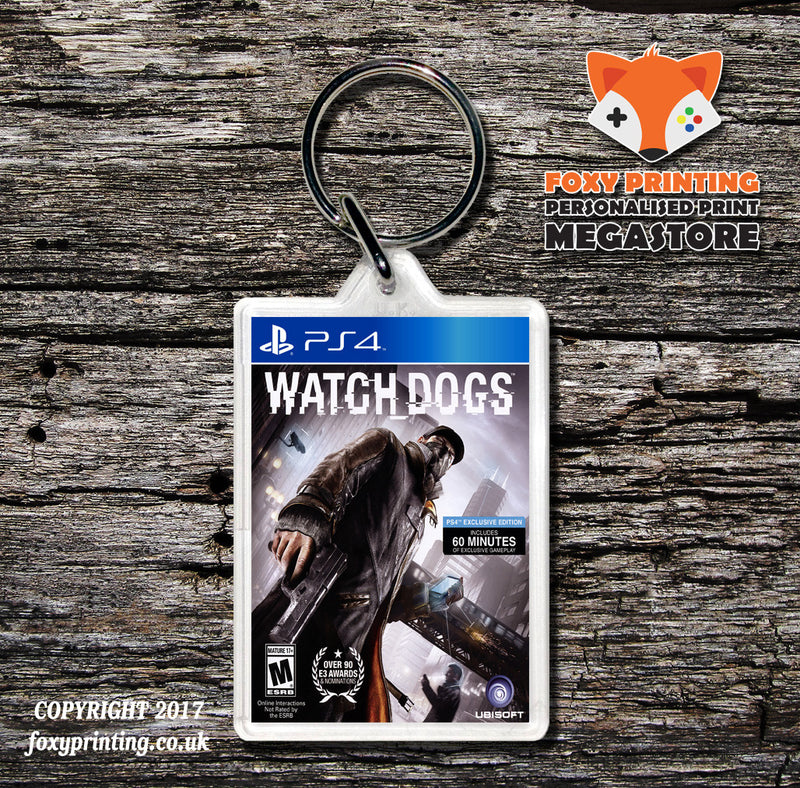 WATCHDOGS PS4 Game Inspired Retro Gaming Keyring