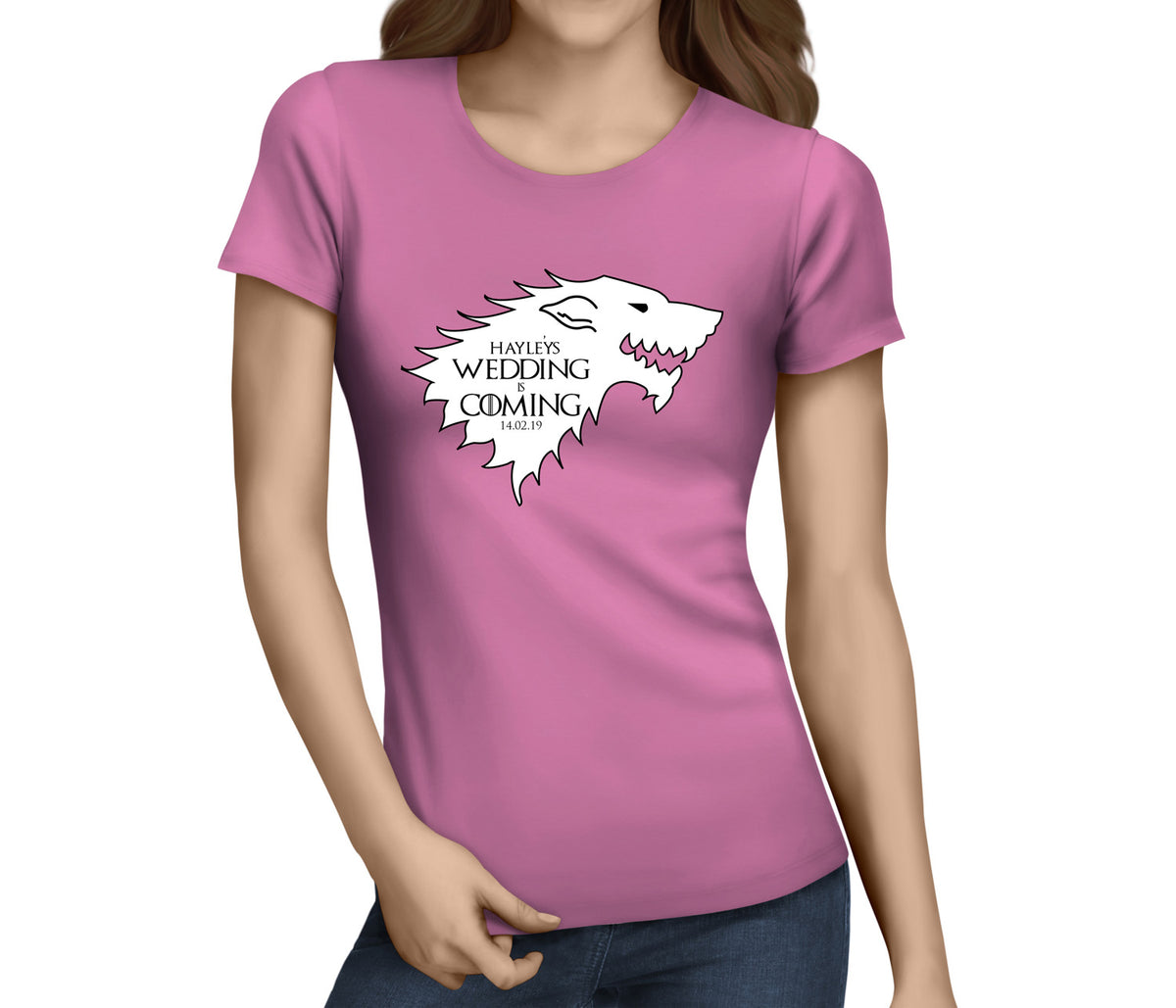 Wedding Is Coming White Hen T-Shirt - Any Name - Party Tee