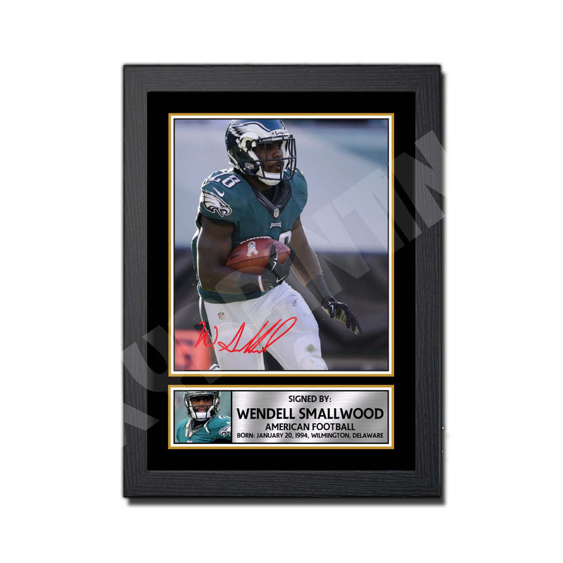 WENDELL SMALLWOOD 2 Limited Edition Football Signed Print - American Footballer