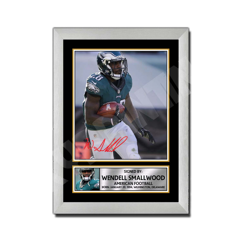 WENDELL SMALLWOOD 2 Limited Edition Football Signed Print - American Footballer