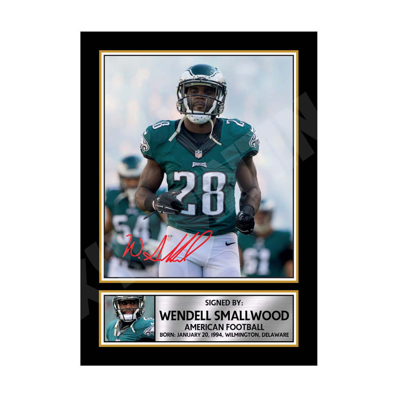 WENDELL SMALLWOOD (1) Limited Edition Football Signed Print - American Footballer