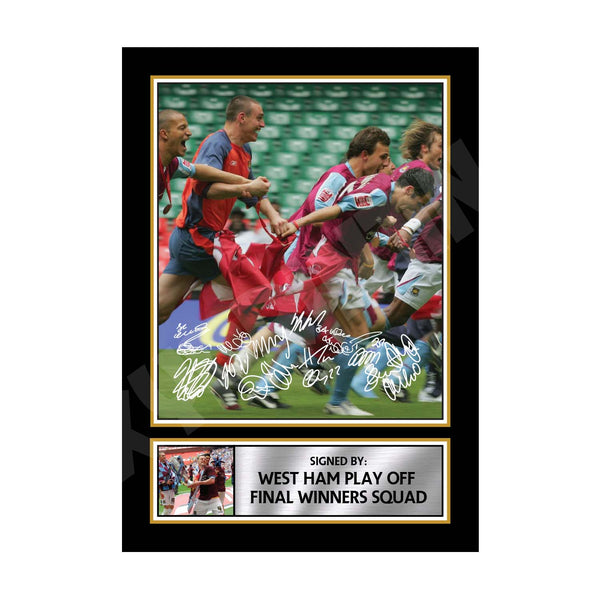 WEST HAM PLAY OFF FINAL WINNERS SQUAD 2 Football Player Printed Signature Print