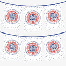 King Charles Coronation Bunting - White Official Logo Design Pennants - 3 Metres - 6 Metres