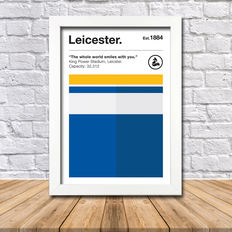 Retro Leicester Club Colours - Leicester Fan Football Poster