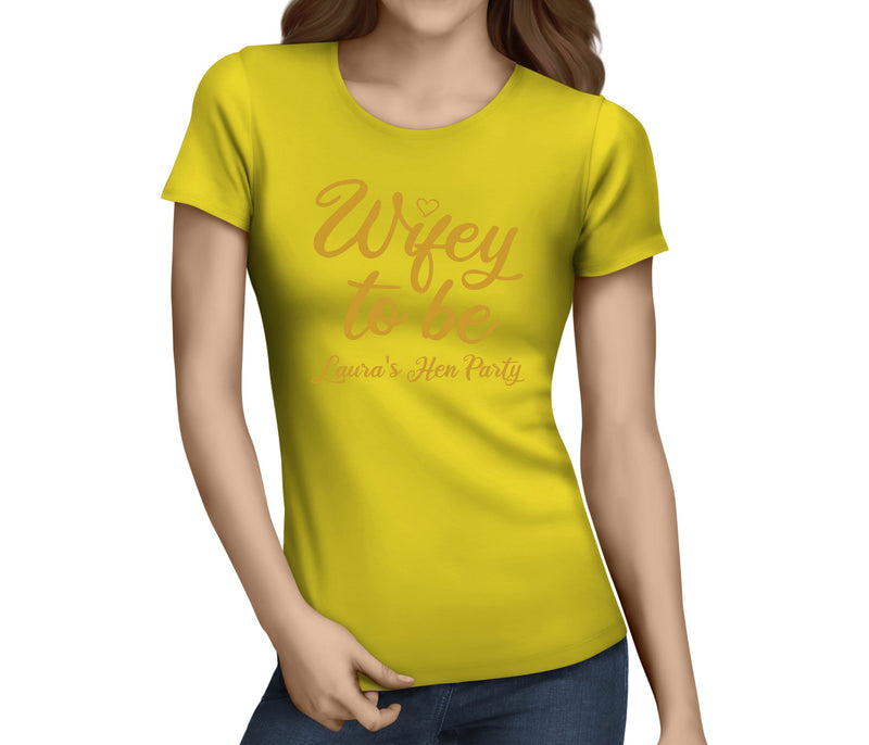 Wifey To Be Colour Hen T-Shirt - Any Name - Party Tee