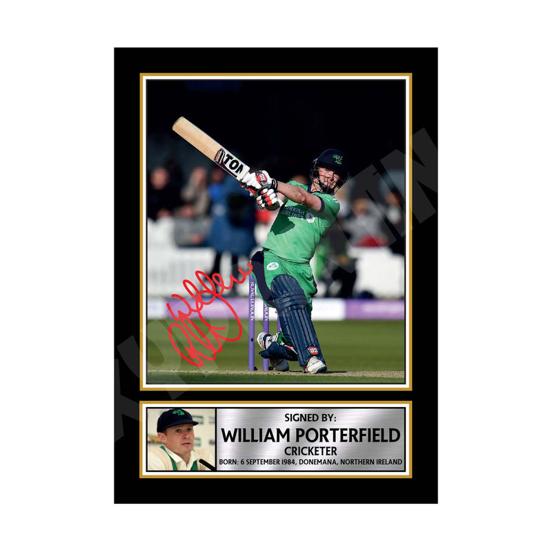 WILLIAM PORTERFIELD Limited Edition Cricketer Signed Print - Cricket Player