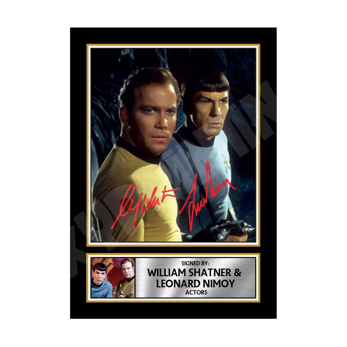 WILLIAM SHATNER _ LEONARD NIMOY (1) Tv Show Printed Signature Print – William Shatner _ Leonard Nimoy Tv Show Printed Signature Print – A1 Print Only