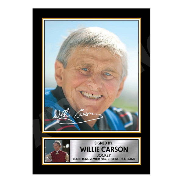 WILLIE CARSON 2 Horse Racer Printed Signature Print – Horse Racing