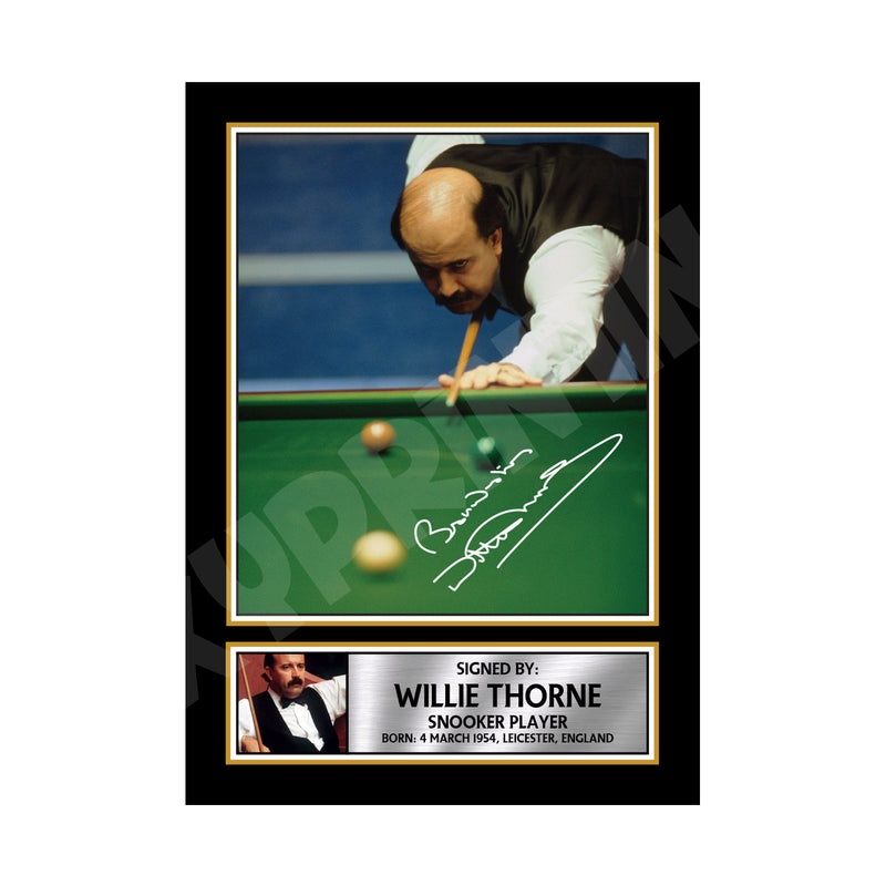 WILLIE THORNE 2 Limited Edition Snooker Player Signed Print - Snooker