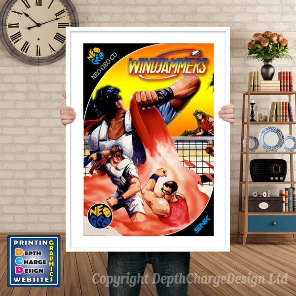 Windjammers NEO GEO Game Inspired Theme Retro Gaming Poster