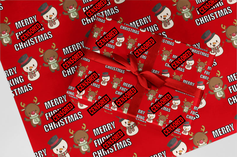 Rude Wrapping Paper 15 Merry Fxxxing Christmas Funny Christmas Gift Wrap