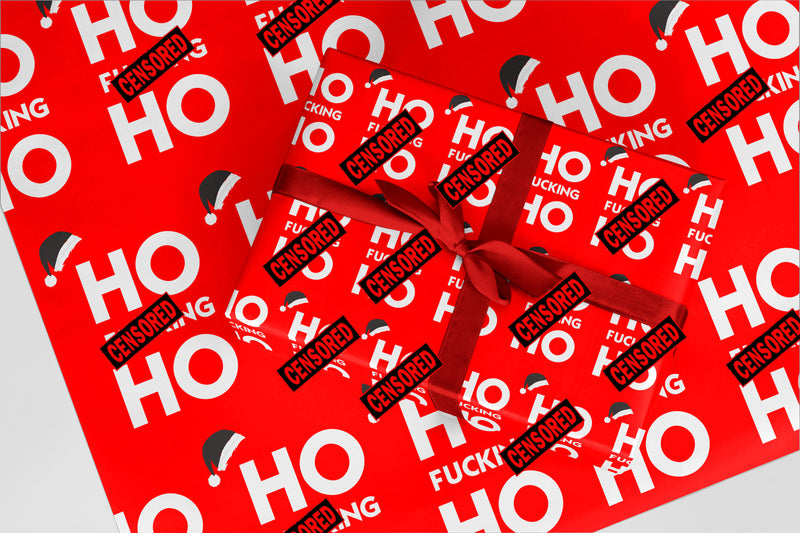 Rude Wrapping Paper 21 Ho Fxxxing Ho Funny Christmas Gift Wrap