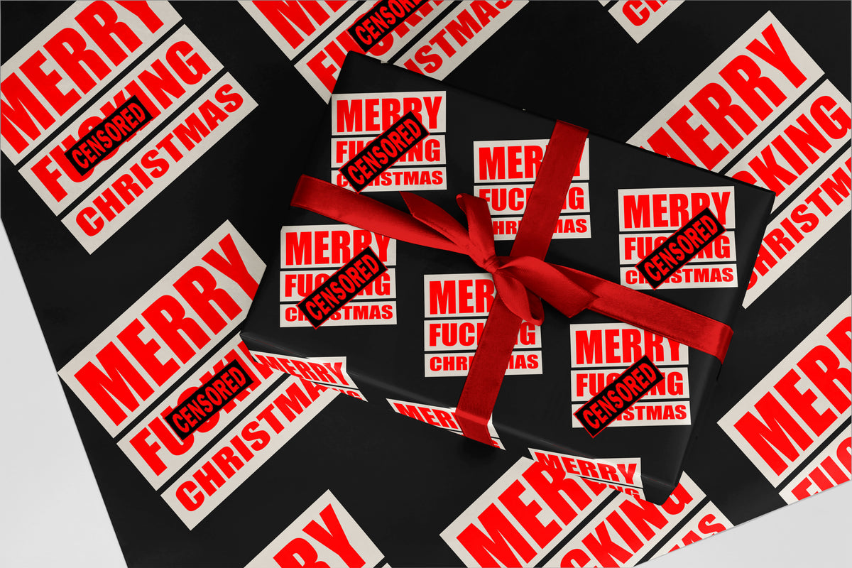 Rude Wrapping Paper 25 Merry Fxxxing Christmas Funny Christmas Gift Wrap