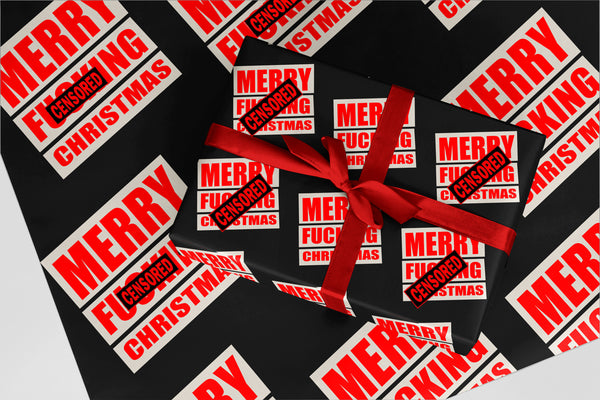 Rude Wrapping Paper 25 Merry Fxxxing Christmas Funny Christmas Gift Wrap