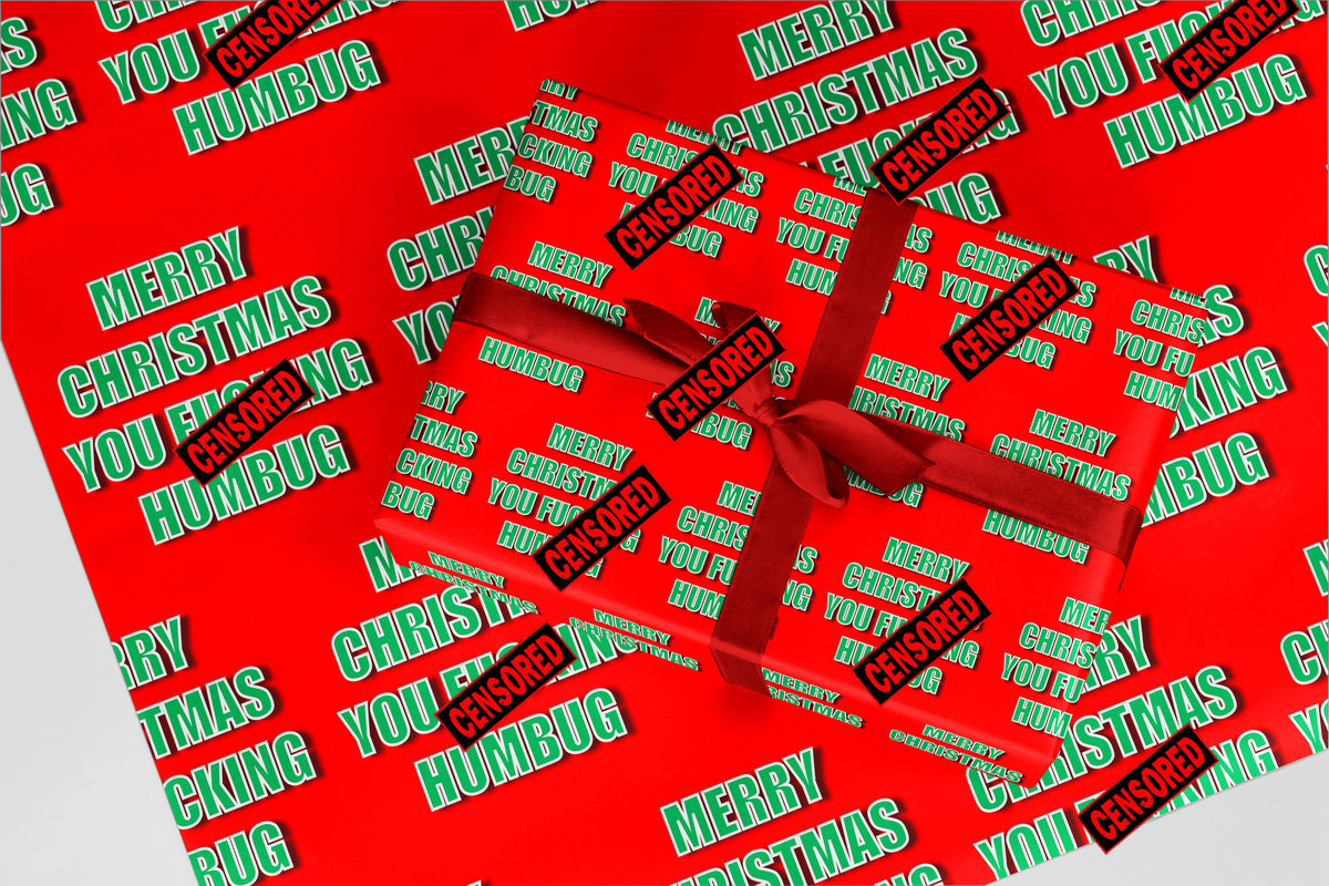 Rude Wrapping Paper 26 Merry Christmas You Fxxxing Humbug Funny Christmas Gift Wrap – Rude Wrapping Paper 26 Merry Christmas You Fxxxing Humbug Funny Christmas Gift
