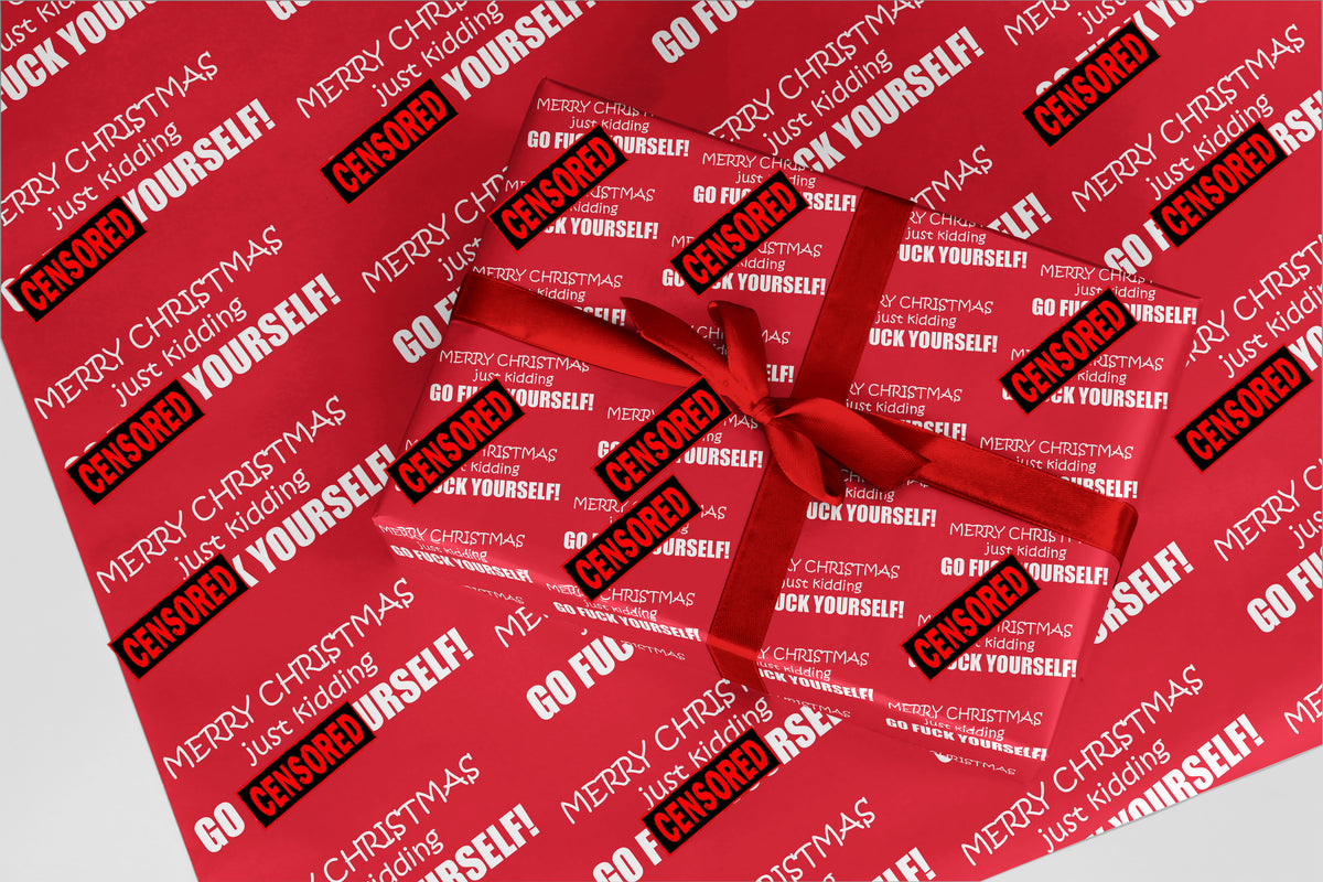 Rude Wrapping Paper 28 Merry Christmas Just Kidding Go Fxxx Yourself Funny Christmas Gift Wrap – Rude Wrapping Paper 28 Merry Christmas Just Kidding Go Fxxx Yourself Funny