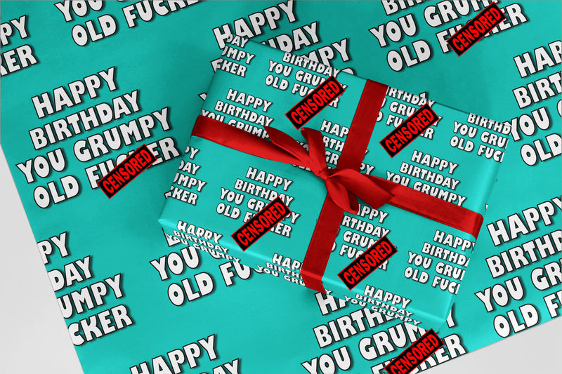 Rude Wrapping Paper 31 Happy Birthday Grumpy Old Fxxxer Funny Birthday Gift Wrap