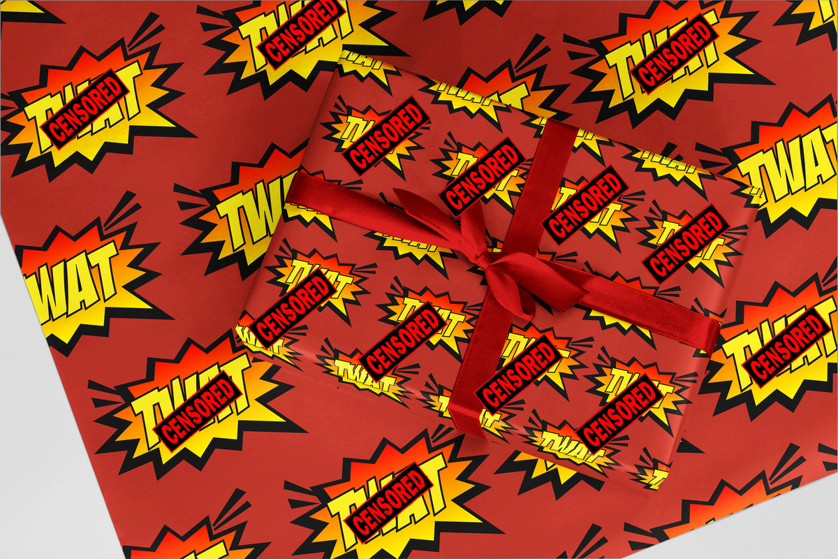 Rude Wrapping Paper 40 Tw** Red Funny Christmas and Birthday Gift Wrap