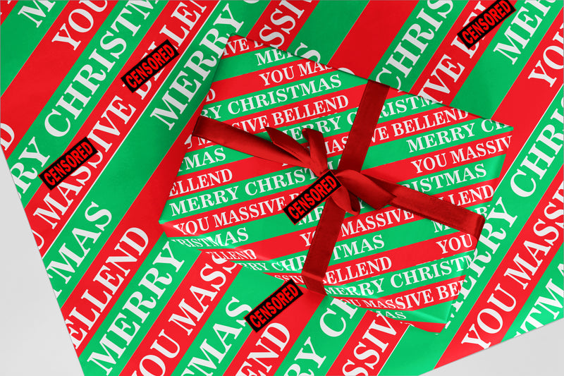Rude Wrapping Paper 52 Merry Christmas Massive Bxxxend Funny Christmas Gift Wrap