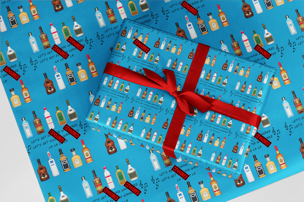Rude Wrapping Paper 65 Let's Get Fxxxing Wxxxered Funny Christmas and Birthday Gift Wrap – Rude Wrapping Paper 65 Let's Get Fxxxing Wxxxered Funny Christmas and Birthday