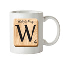 Initial "W" Your Name Scrabble Mug FUNNY