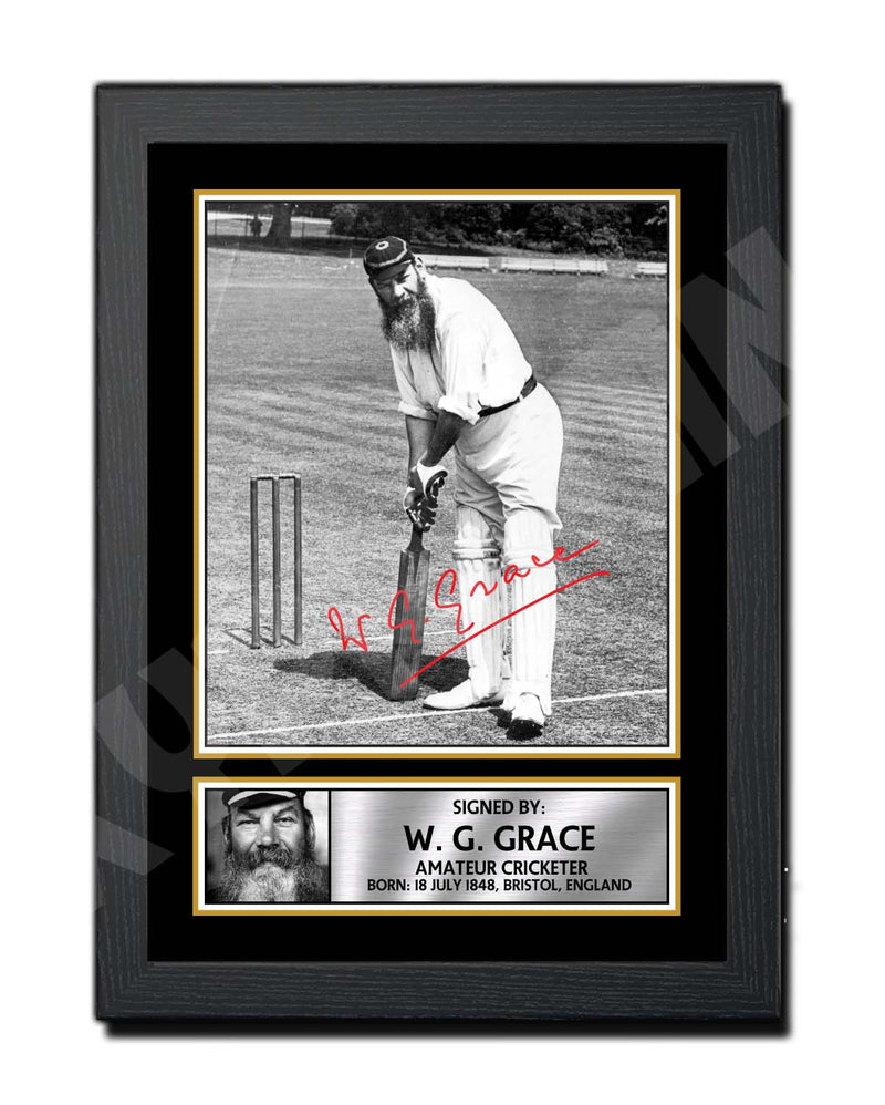 W G GRACE Limited Edition Cricketer Signed Print - Cricket Player