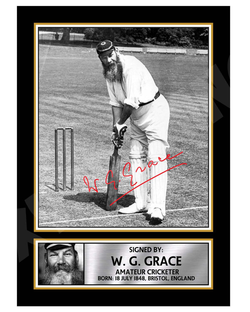 W G GRACE Limited Edition Cricketer Signed Print - Cricket Player