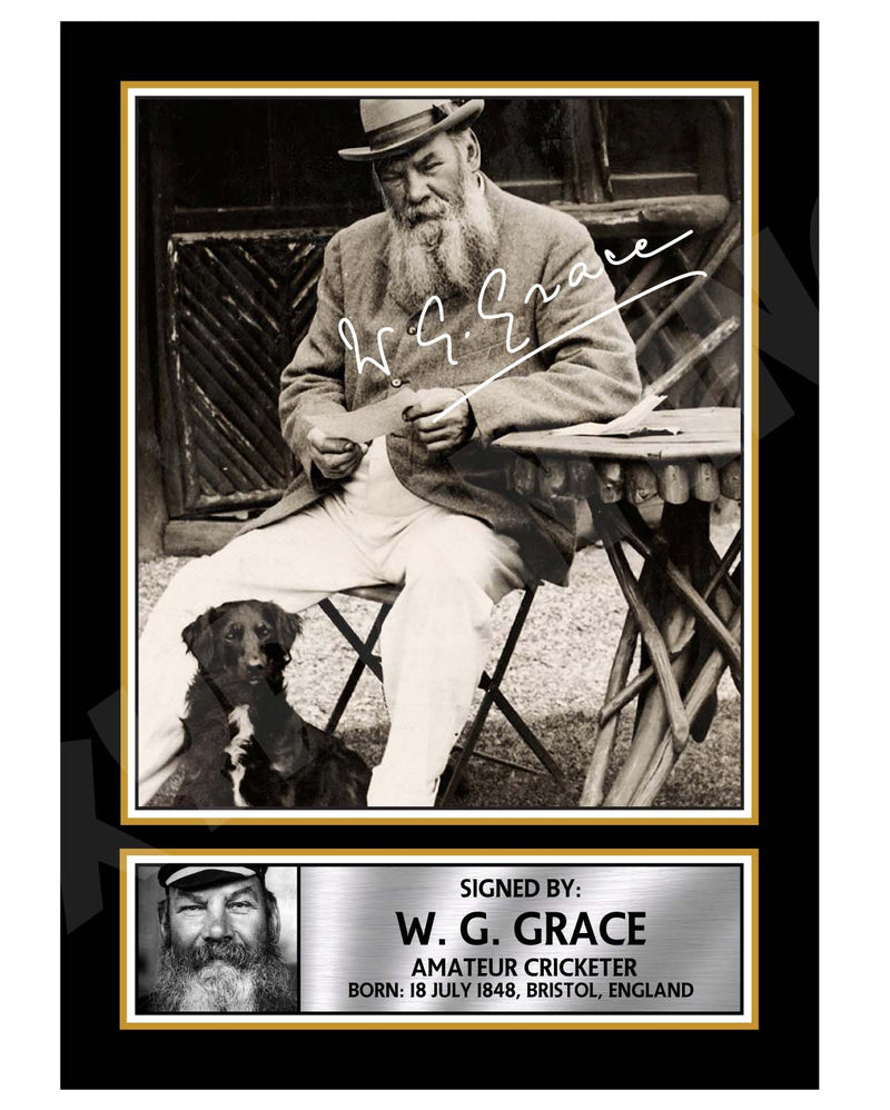 W G GRACE 2 Limited Edition Cricketer Signed Print - Cricket Player