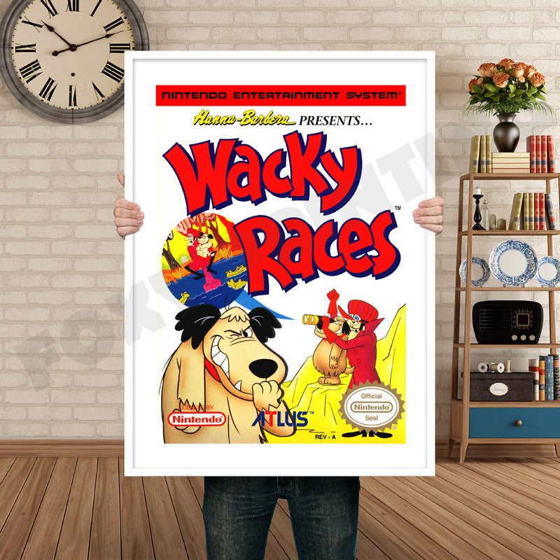 Wacky Races Retro GAME INSPIRED THEME Nintendo NES Gaming A4 A3 A2 Or A1 Poster Art 613