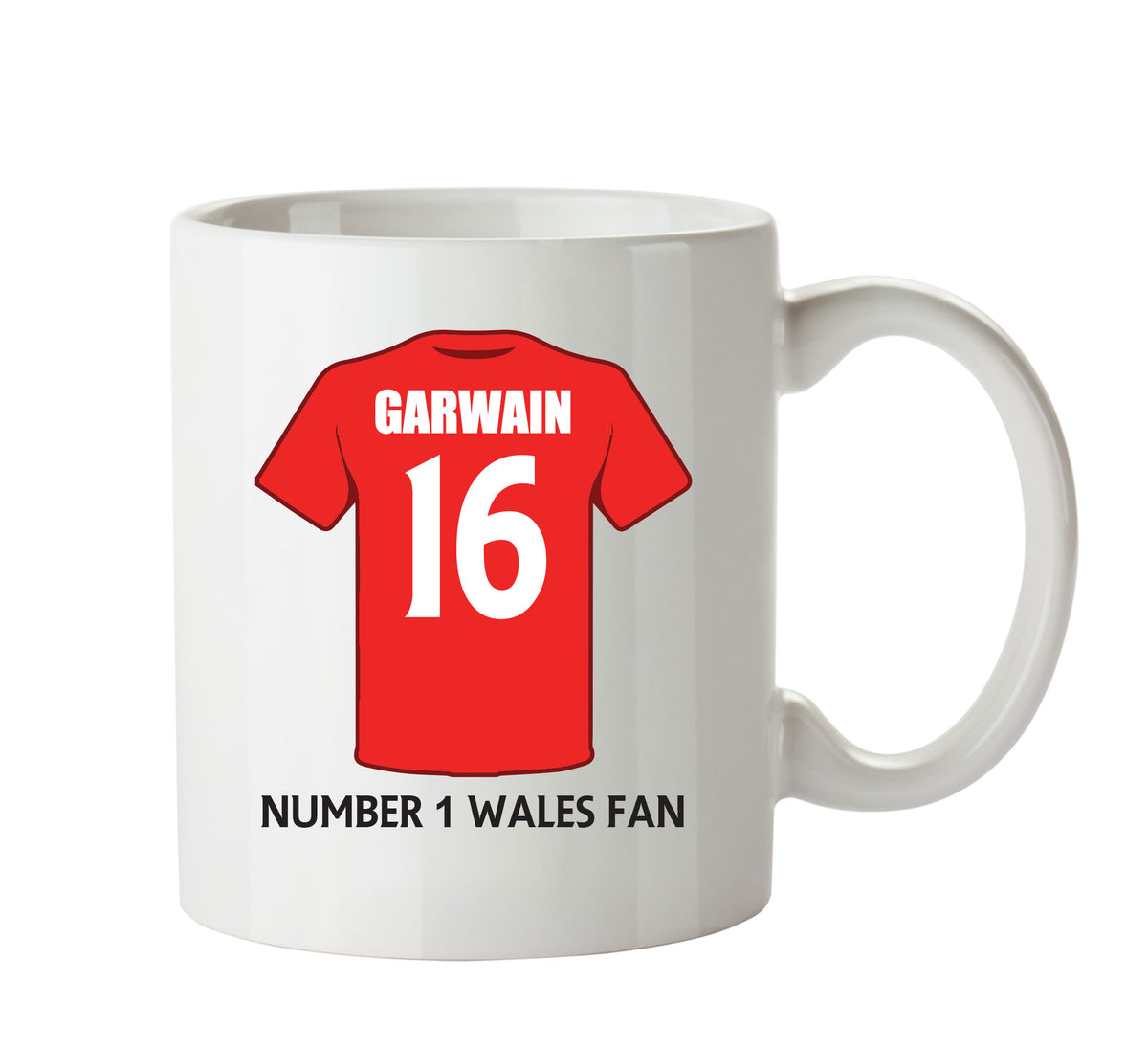 Wales Football Team Mug - Personalised Birthday Age and Name – printed mug product image 1