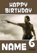 THEME INSPIRED Kids Adult Personalised Birthday Card Walking Dead Birthday Card