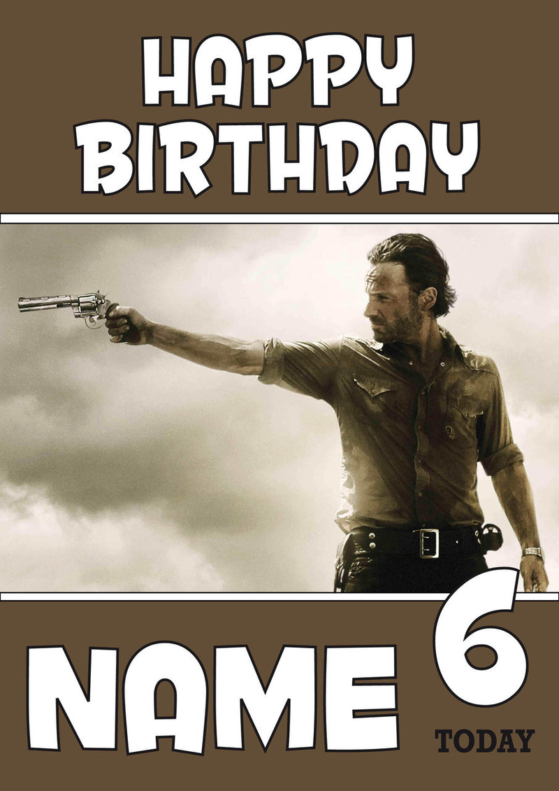 THEME INSPIRED Kids Adult Personalised Birthday Card Walking Dead Birthday Card