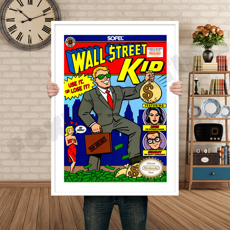 Wall Street Kid Retro GAME INSPIRED THEME Nintendo NES Gaming A4 A3 A2 Or A1 Poster Art 614